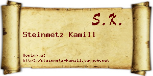 Steinmetz Kamill névjegykártya